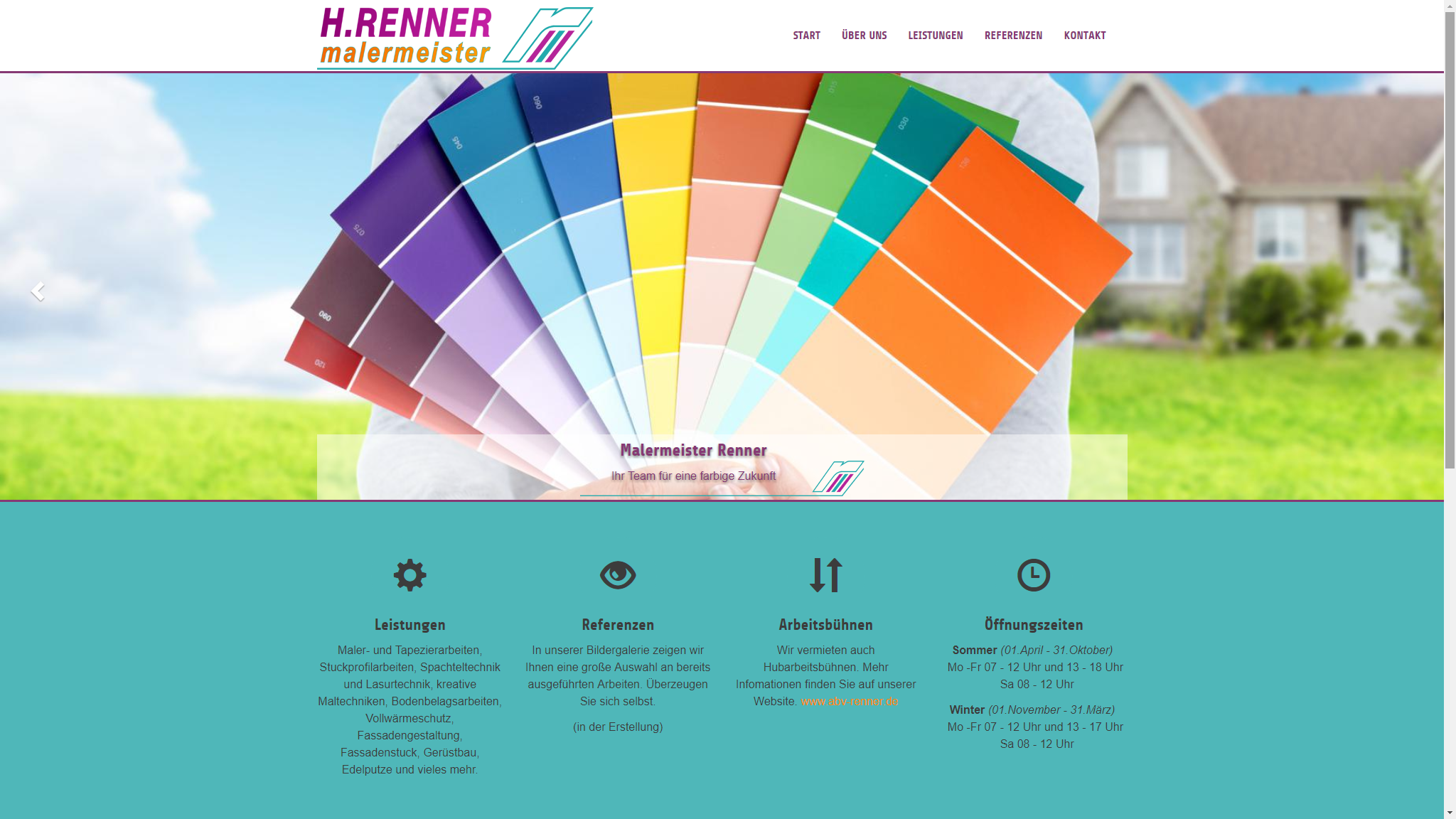 screenshot webseite www.malermeister-renner.de